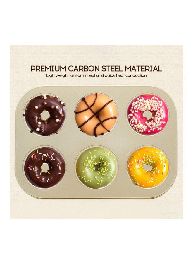 6 Cavity Nonstick Donut Bakeware Rose Gold 26.5x2.30x18.5cm - Image 4