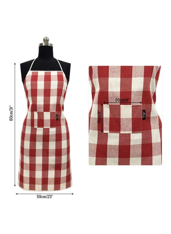 Kitchen Apron With Pocket Red/white 25.50x1x24cm - Image 2