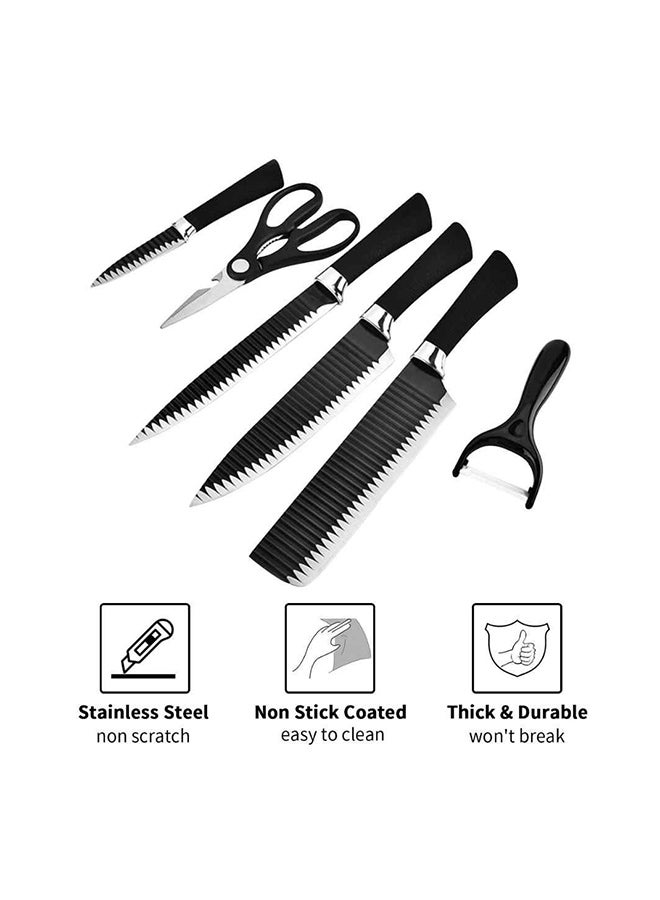 طقم سكاكين احترافية مكونة من 6 قطع أسود - Image 3
