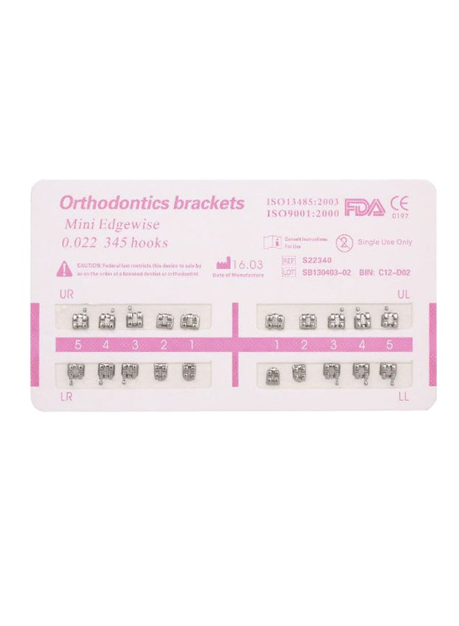 Generic - 20-Piece Dental Orthodontics Bracket Braces Set Silver - Image 1