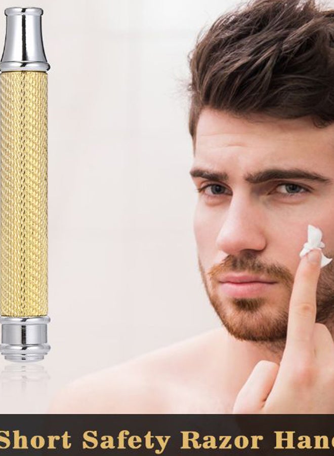 Generic Mini Short Safety Razor Handlebar Gold/Silver  - Image 2