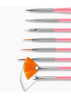 Generic 15-Piece Nail Art Brush Set Pink/Brown/Silver  - Image 2