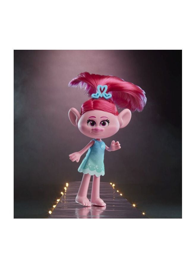 HASBRO - GAMING - Trolls World Tour Styling Poppy Fashion Doll Pink/Blue/White, E8006 6x15.2x30.5cm - Image 1