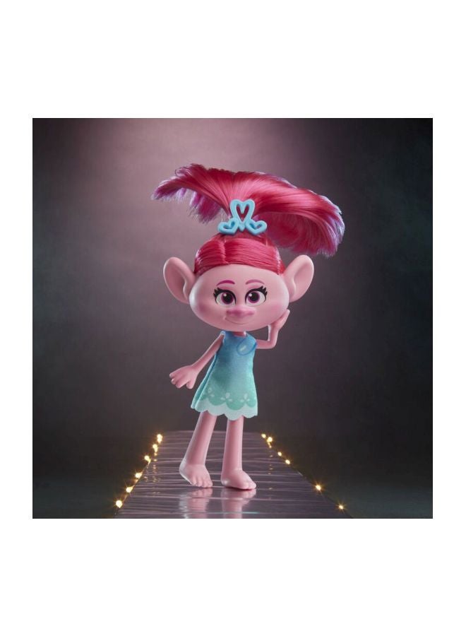 HASBRO - GAMING - Trolls World Tour Styling Poppy Fashion Doll Pink/Blue/White, E8006 6x15.2x30.5cm - Image 1