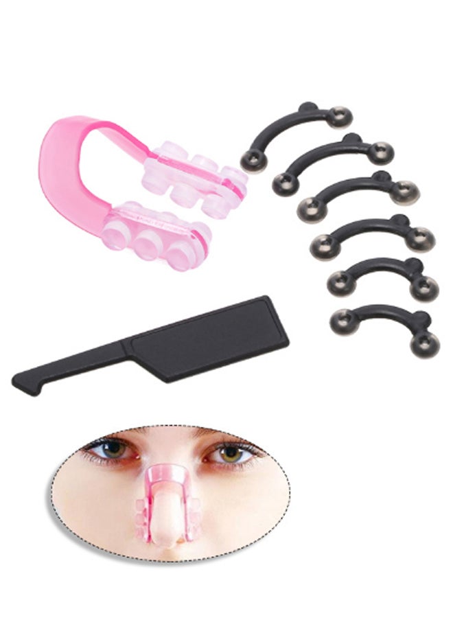 8-Piece Nose Up Lifting Shaper Straightening Tool Set Black/Pink/Clear - Image 2