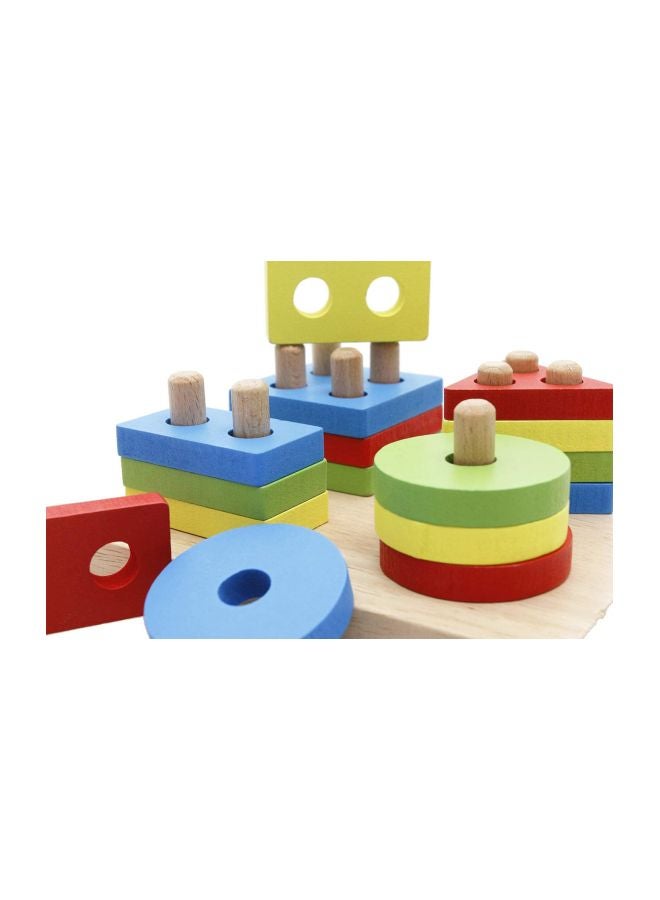 Lewo - 17-Piece Wooden Geometric Stacking Blocks - Image 1