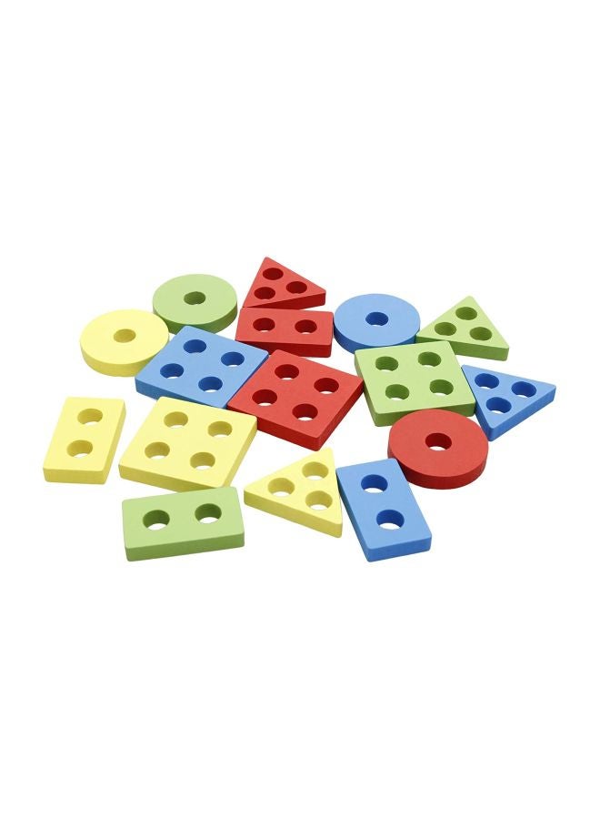 Lewo - 17-Piece Wooden Geometric Stacking Blocks - Image 1