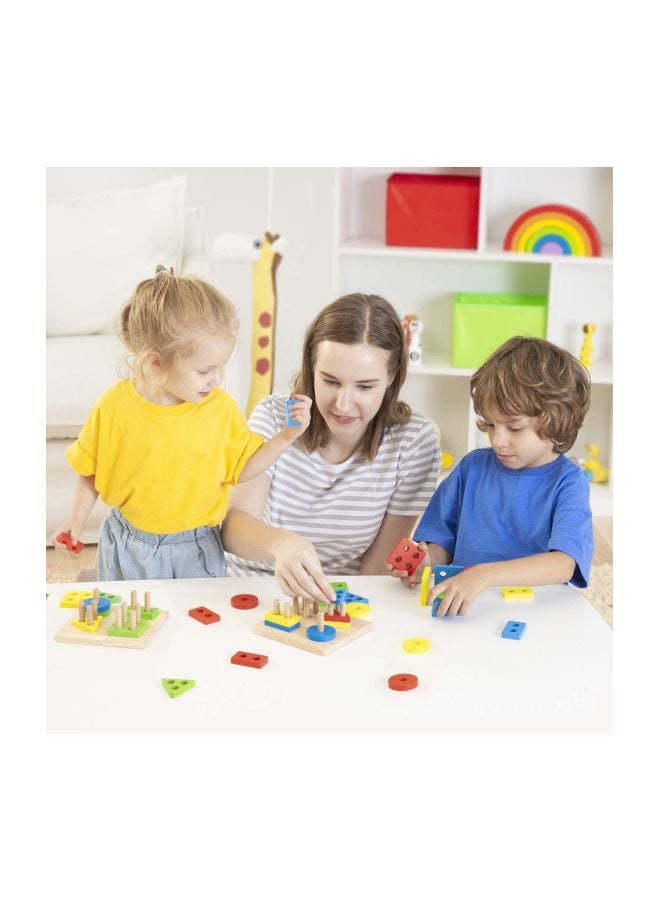 Lewo - 17-Piece Wooden Geometric Stacking Blocks - Image 1