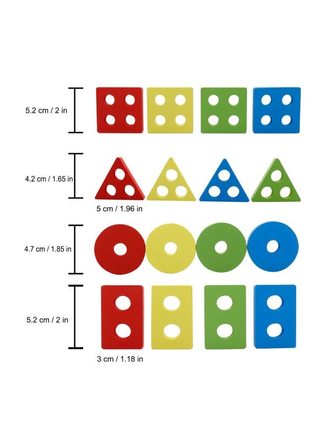 Lewo - 17-Piece Wooden Geometric Stacking Blocks - Image 1