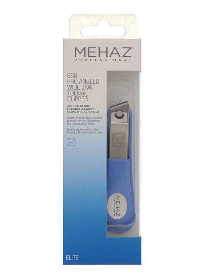Mehaz Pro Angled Wide Jaw Toe Nail Clipper Blue/Silver - Image 2