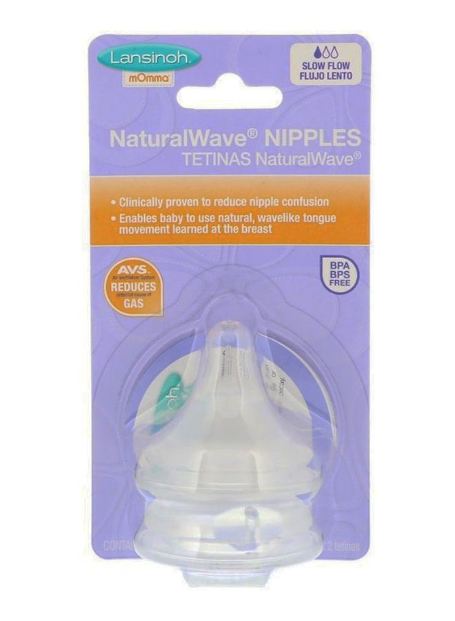 طقم حلمات بطيئة التدفق بتصميم مموج بشكل طبيعي مكون من قطعتين - Image 1