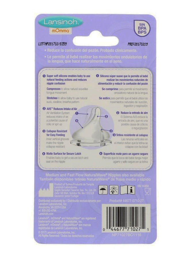 طقم حلمات بطيئة التدفق بتصميم مموج بشكل طبيعي مكون من قطعتين - Image 2