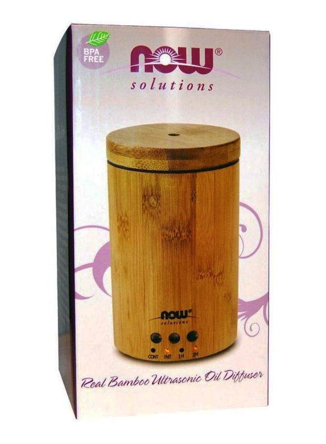 Now Foods Real Bamboo Ultrasonic Oil Diffuser With Charger Brown/Black 150ml  - Image 2