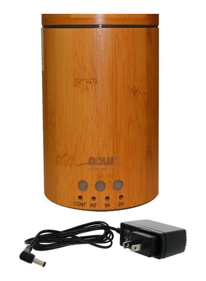 Now Foods Real Bamboo Ultrasonic Oil Diffuser With Charger Brown/Black 150ml  - Image 1