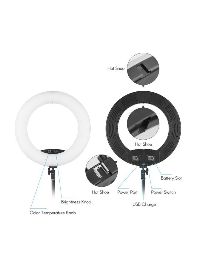Dimmable SMD LED Ring Light Kit White/Black - Image 3