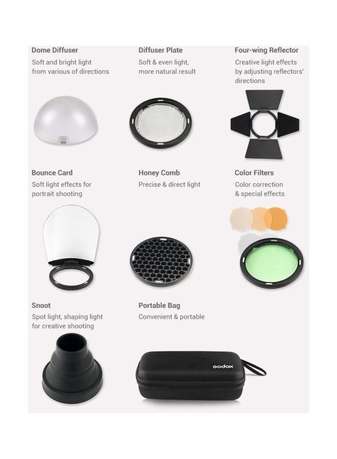 Godox Pocket Flash Light Accessories Kit Black/White/Green  - Image 4