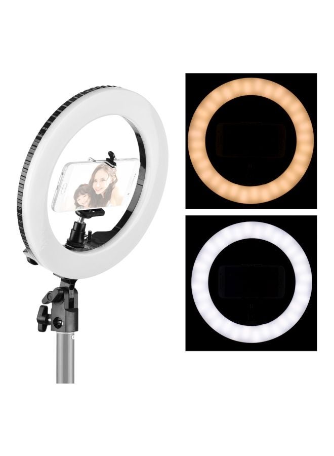 Generic - LED Ring Light Lamp With Cell Phone Holder Set Black - Image 1