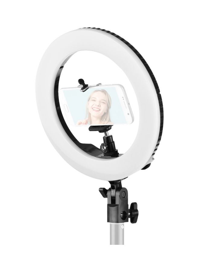 Generic - LED Ring Light Lamp With Cell Phone Holder Set Black - Image 1