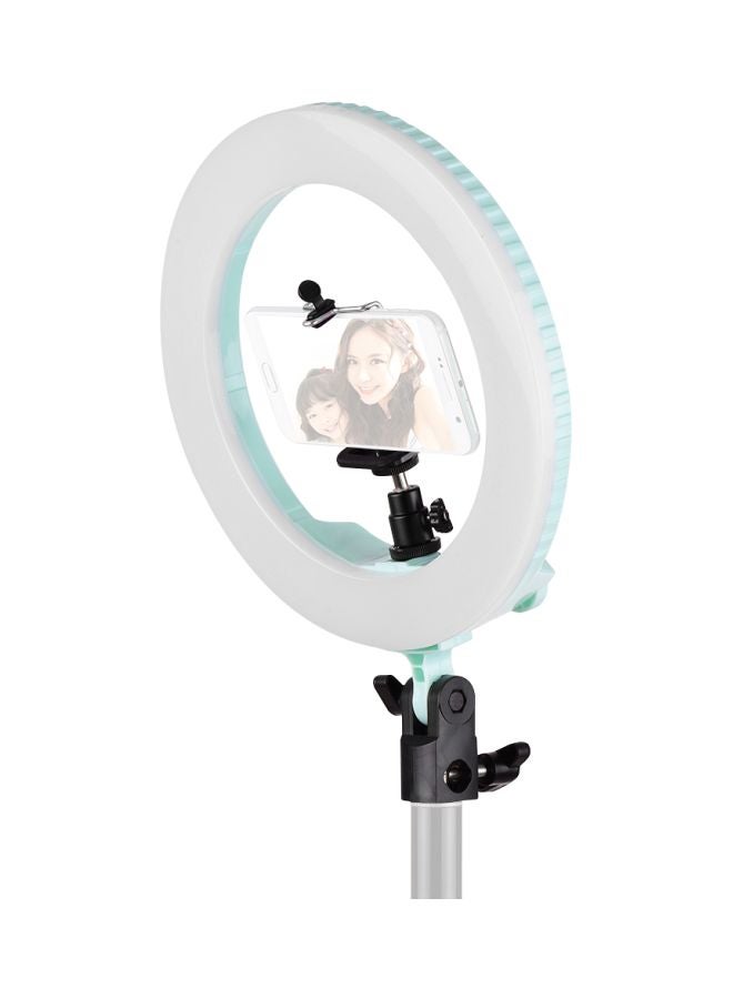 LED Ring Light Studio Video Lamp With Cell Phone Holder Set Green - Image 4