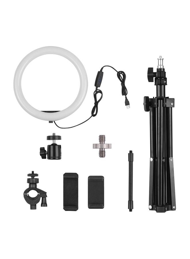 طقم حامل وحلقة إضاءة LED قابلة للتعتيم مكون من 8 قطع أبيض - Image 1