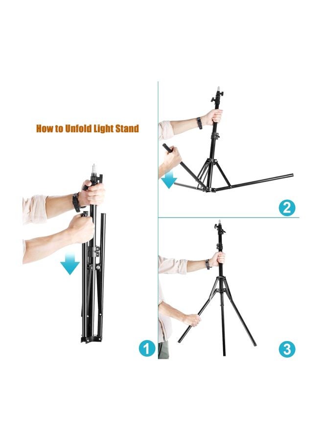 طقم مصباح بتصميم حلقي وإضاءة LED مكون من 8 قطع أبيض - Image 4