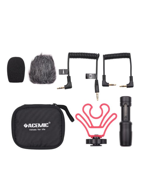 Mini On Camera Smartphone Condenser Microphone Kit DD1725 Black/Grey/Red