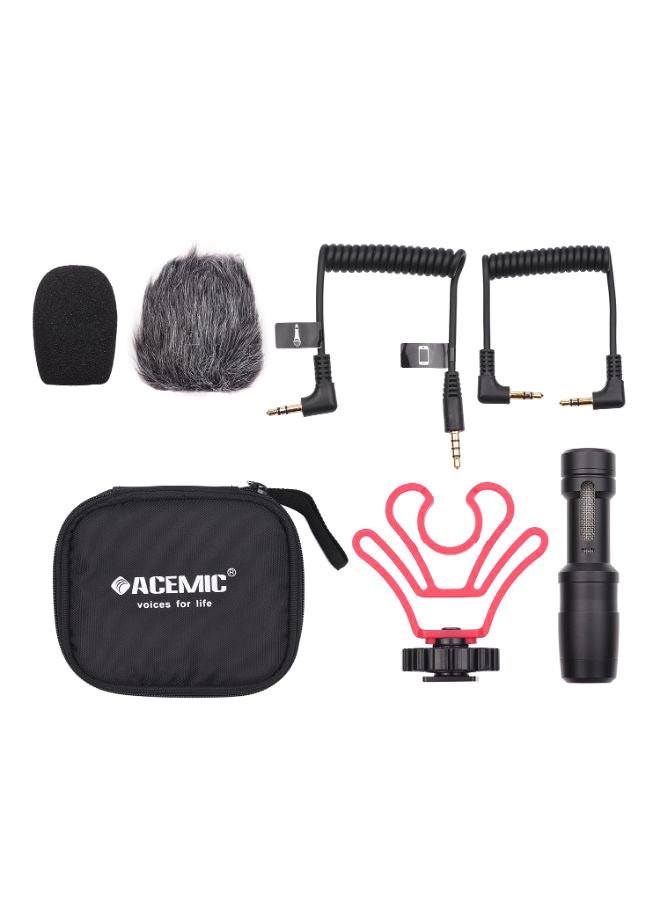 Mini On Camera Smartphone Condenser Microphone Kit DD1725 Black/Grey/Red