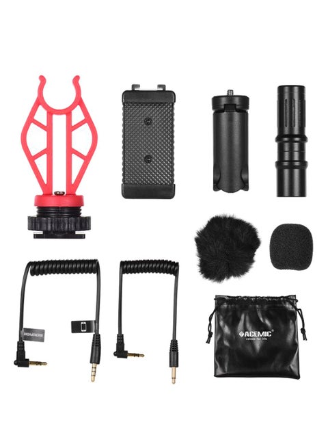 Hyper Cardioid Video Record Microphone Mic Kit DD1914 Black/Red