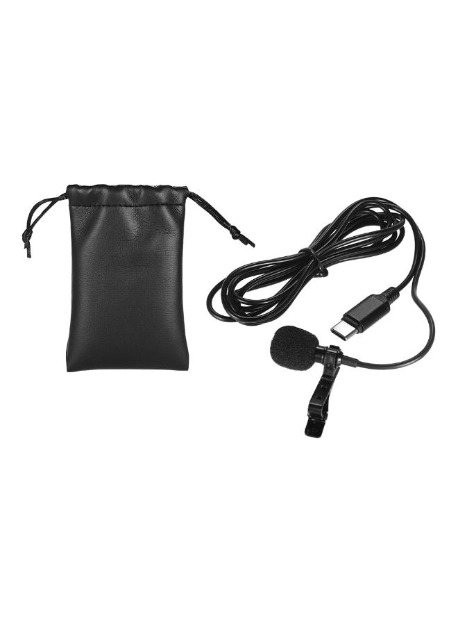 Mini Lapel Lavalier Clip On Condenser Microphone Mic With Case DD2405 Black - Image 1