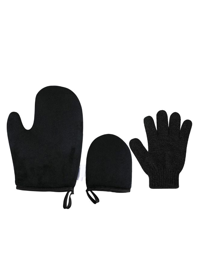 Generic - 3-Piece Bathing Mitt Applicator Gloves Set Black - Image 1