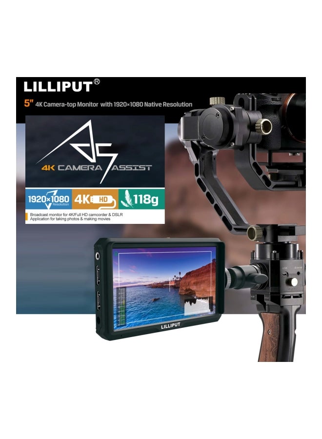 A5 Ips Camera Top Broadcast Monitor 5inch Black