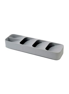 Feelings 5-Compartment Plastic Cutlery Organiser Dark Grey 39.8x11.4x5.8centimeter  - Image 1