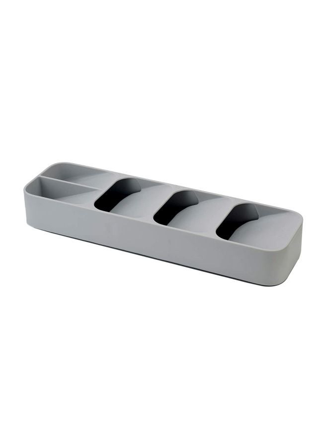 Feelings 5-Compartment Plastic Cutlery Organiser Dark Grey 39.8x11.4x5.8centimeter - Image 1