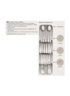 Feelings 5-Compartment Plastic Cutlery Organiser Dark Grey 39.8x11.4x5.8centimeter  - Image 2