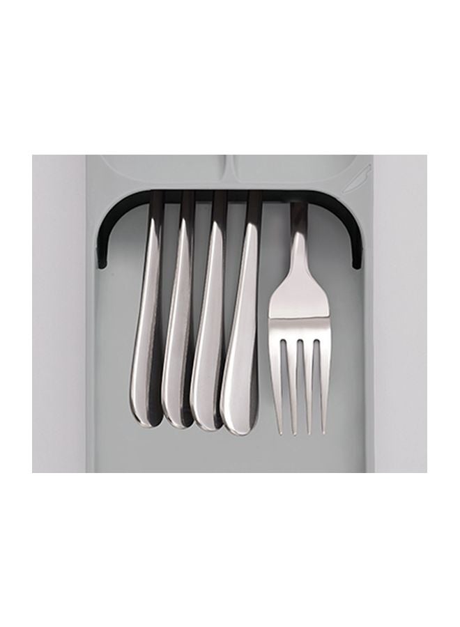 Feelings 5-Compartment Plastic Cutlery Organiser Dark Grey 39.8x11.4x5.8centimeter - Image 4