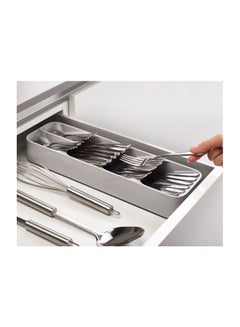 Feelings 5-Compartment Plastic Cutlery Organiser Dark Grey 39.8x11.4x5.8centimeter  - Image 5