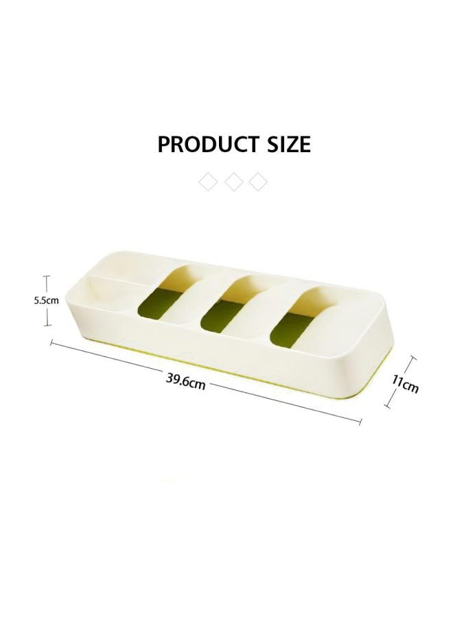 Feelings Plastic Cutlery Organiser Beige/Green 39.8x11.4x5.8cm - Image 2