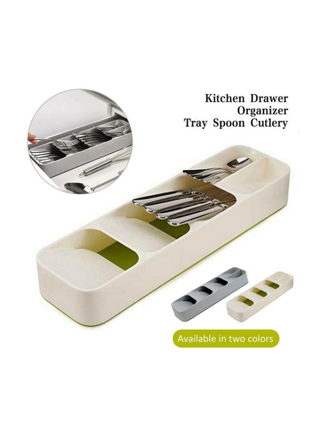 Feelings Plastic Cutlery Organiser Beige/Green 39.8x11.4x5.8cm - Image 3