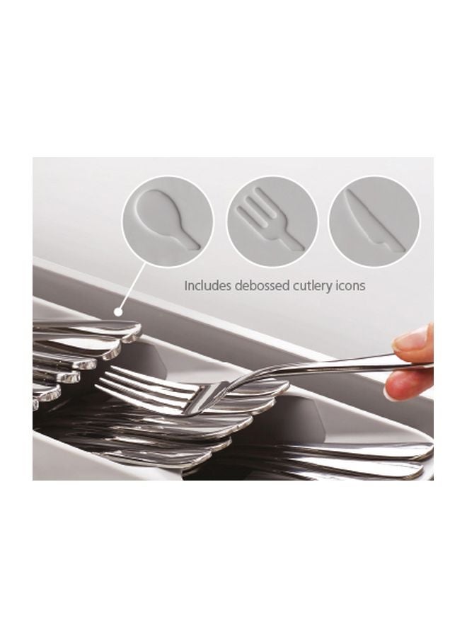 Feelings Plastic Cutlery Organiser Beige/Green 39.8x11.4x5.8cm - Image 4