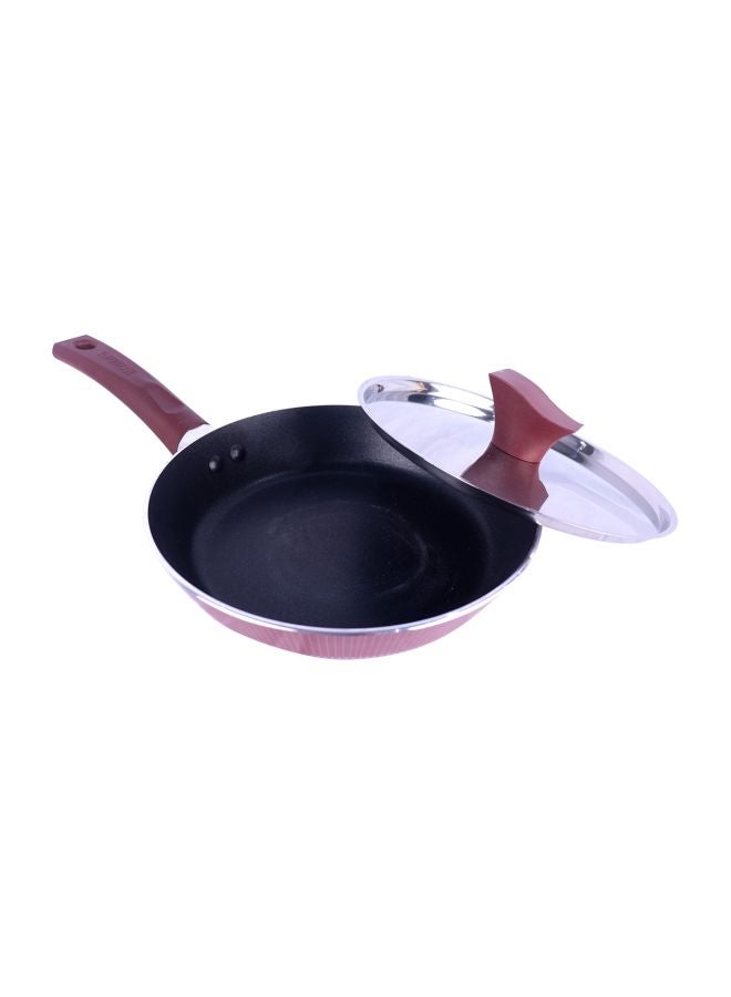 بن شيهون أبوعمر مقلاة تيفال مزودة بغطاء من مجموعة مونديال أحمر/فضي/بني 28سم - Image 2