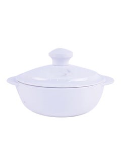 Bin-Shihoun-Abomar Circular Shaped Bowl With Lid And Two Handles White 17x5.5centimeter  - Image 1