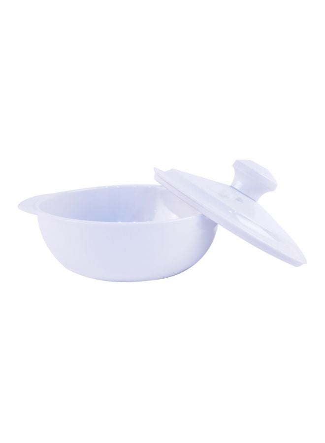 بن شيهون أبوعمر وعاء مستدير مزود بغطاء ومقبضين أبيض 17x5.5Ø³Ù†ØªÙŠÙ…ØªØ± - Image 2