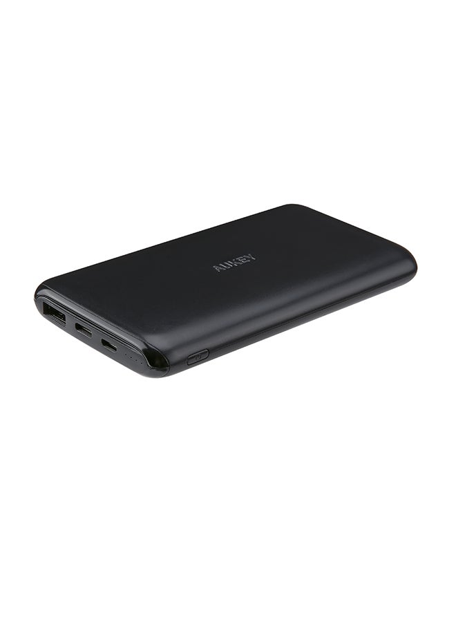 Aukey PB-XN10 10000mAh Ultra Slim Power Bank | USB-C Rapid Charge | Fast Charging Portable Charger for iPhone, Samsung And More - Black - Image 1