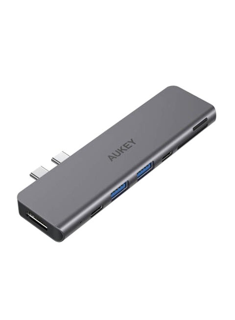 USB-C Hub With HDMI, Thunderbolt 3.0, 2 USB 3.0 And Card Reader,CB-C76 Grey