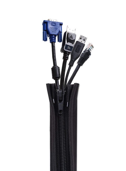 Long Wire Sleeve Cable Management And Organizer Black
