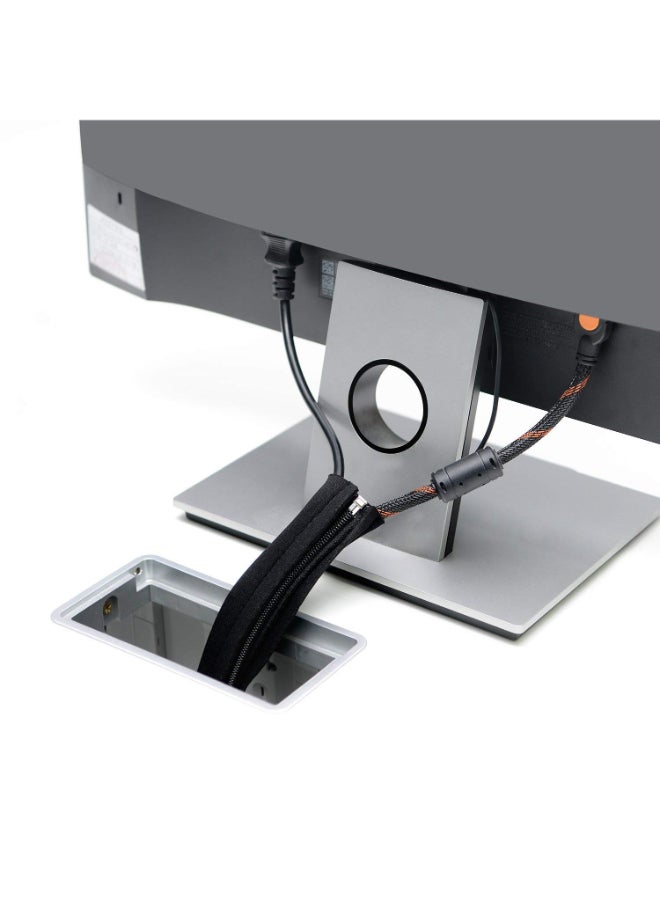 حافظة طويلة لتنظيم الكابلات والأسلاك أسود - Image 3