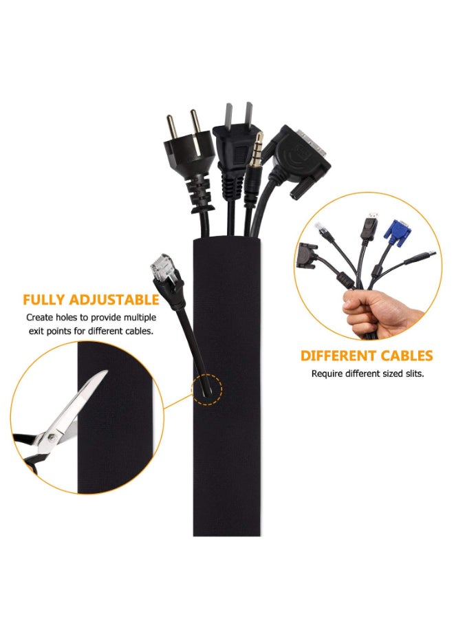 حافظة طويلة لتنظيم الكابلات والأسلاك أسود - Image 4
