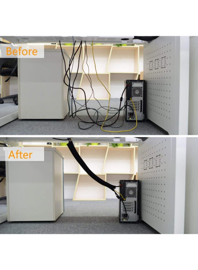 حافظة طويلة لتنظيم الكابلات والأسلاك أسود - Image 5