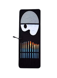 NuSense 12-Piece Wooden Handle Paint Brush Set Multicolour  - Image 1