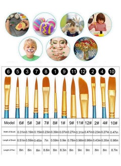 NuSense 12-Piece Wooden Handle Paint Brush Set Multicolour  - Image 2